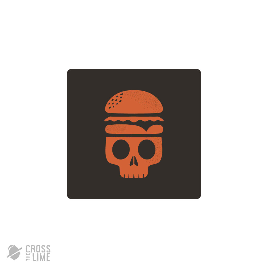 Skull burger logo