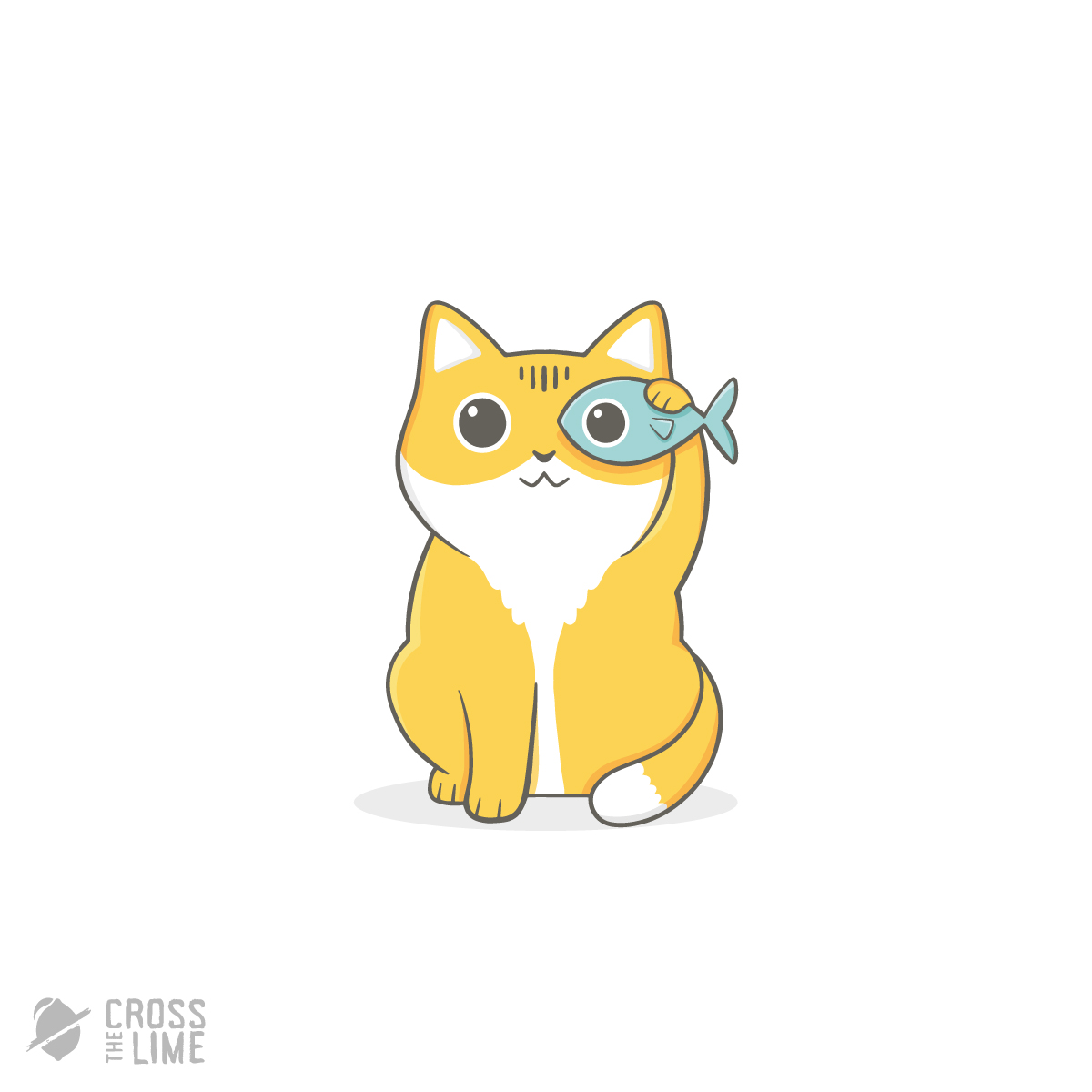 Cat with fish logo
