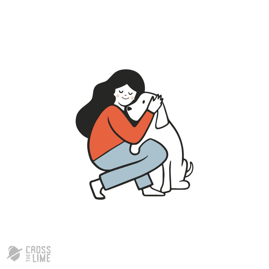 Girl with dog logo