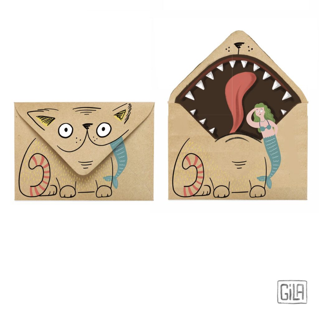 Funky envelopes - cat