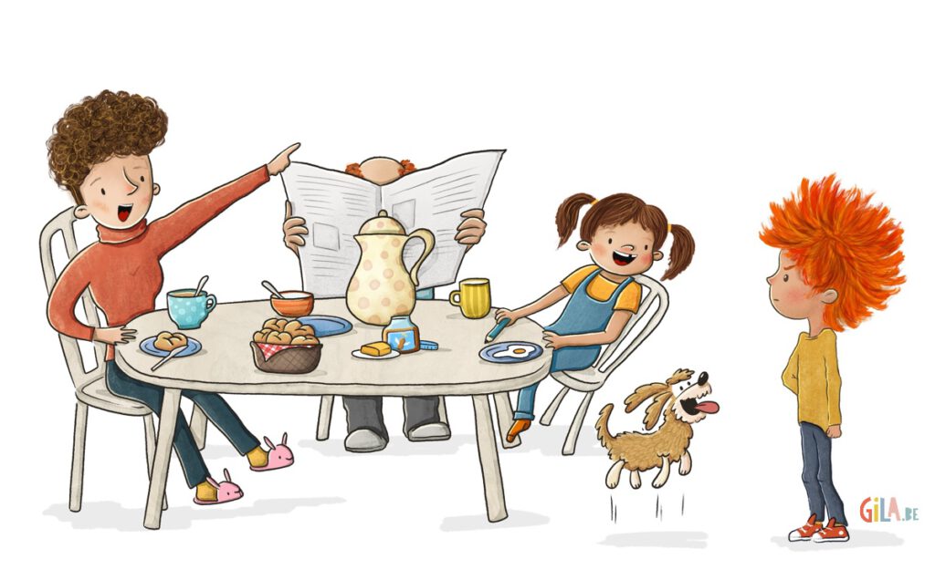 Breakfast scene picture book